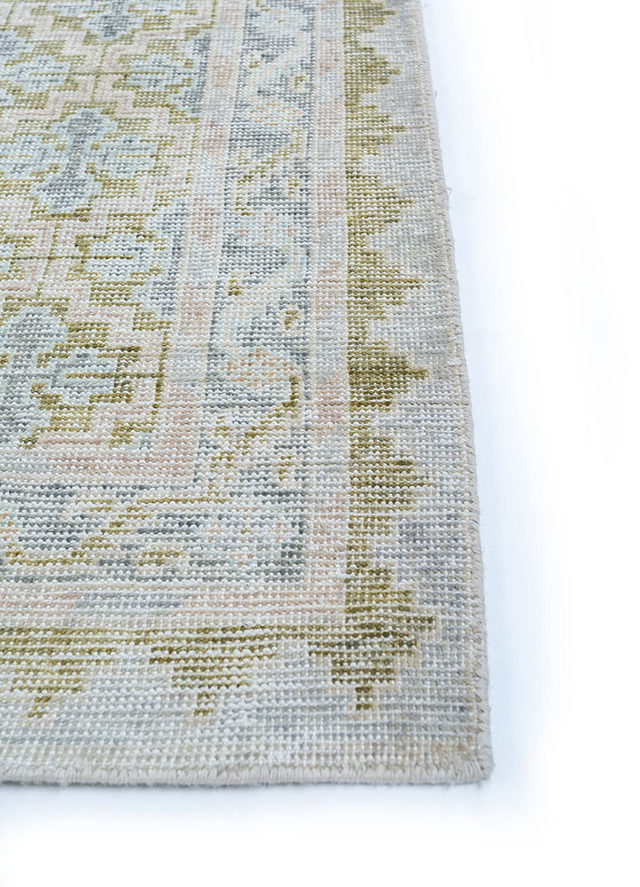 erbe green wool Hand Knotted Rug - Corner erbe green wool Hand Knotted Rug - Corner
