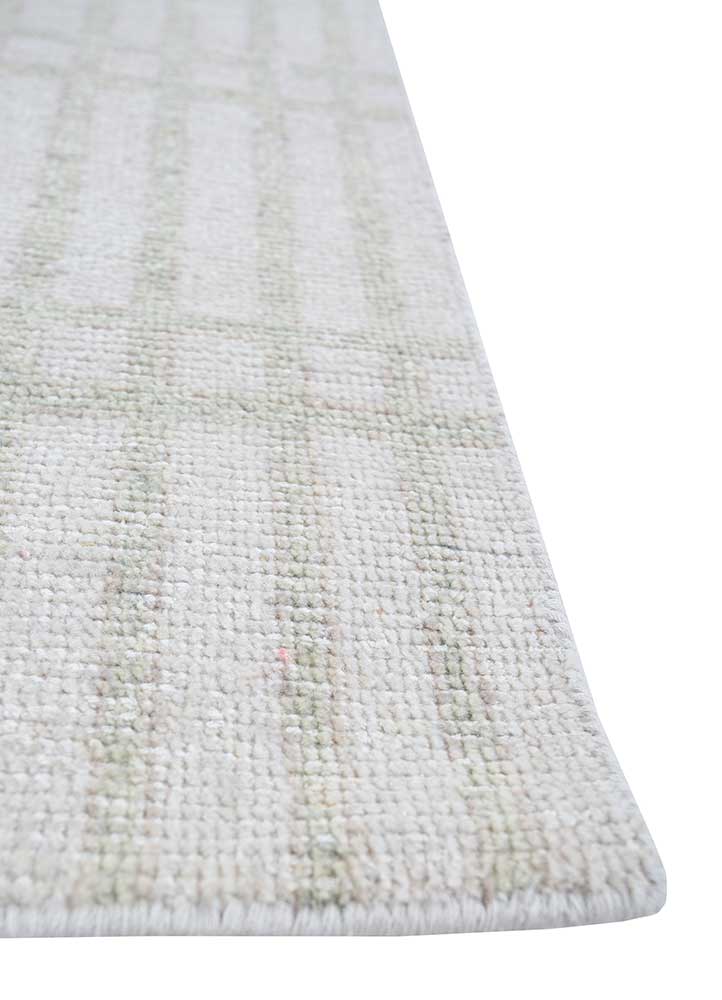 erbe ivory wool Hand Knotted Rug - Corner