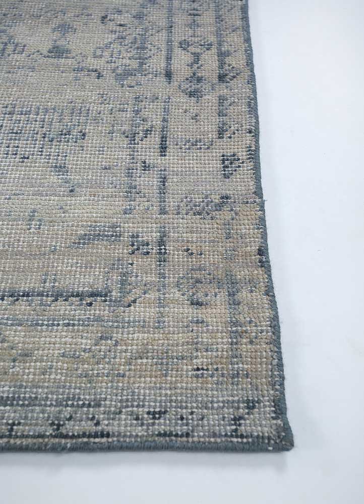 erbe blue wool Hand Knotted Rug - Corner erbe blue wool Hand Knotted Rug - Corner