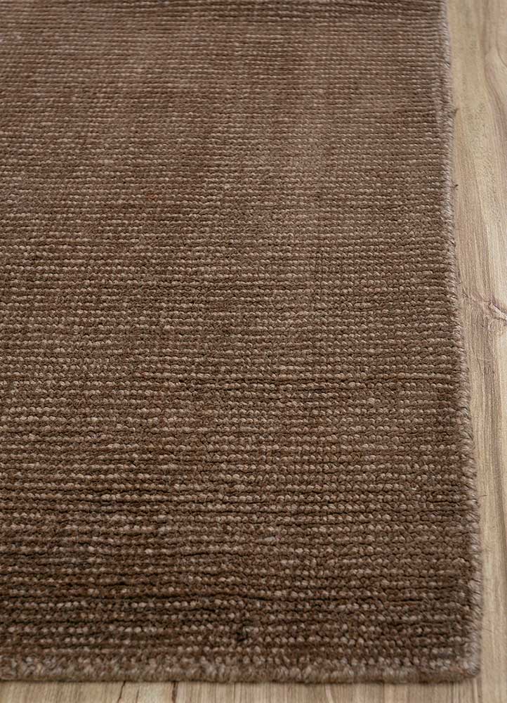 acar beige and brown jute and hemp Hand Loom Rug - Corner