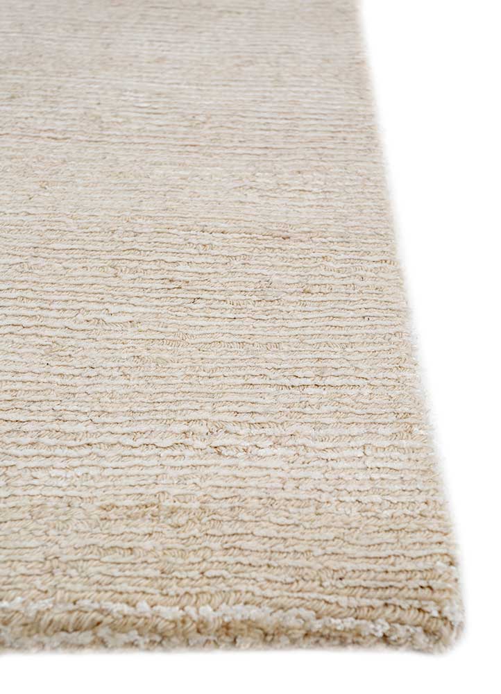 basis ivory wool and viscose Hand Loom Rug - Corner