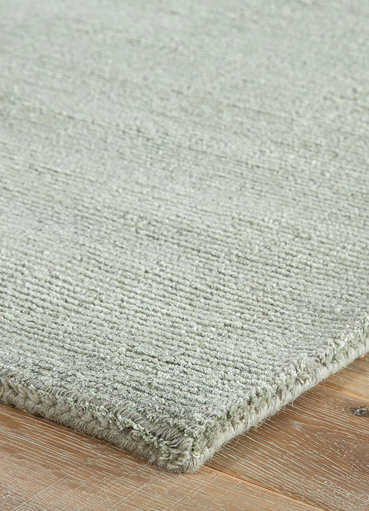 basis grey and black wool and viscose Hand Loom Rug - Corner