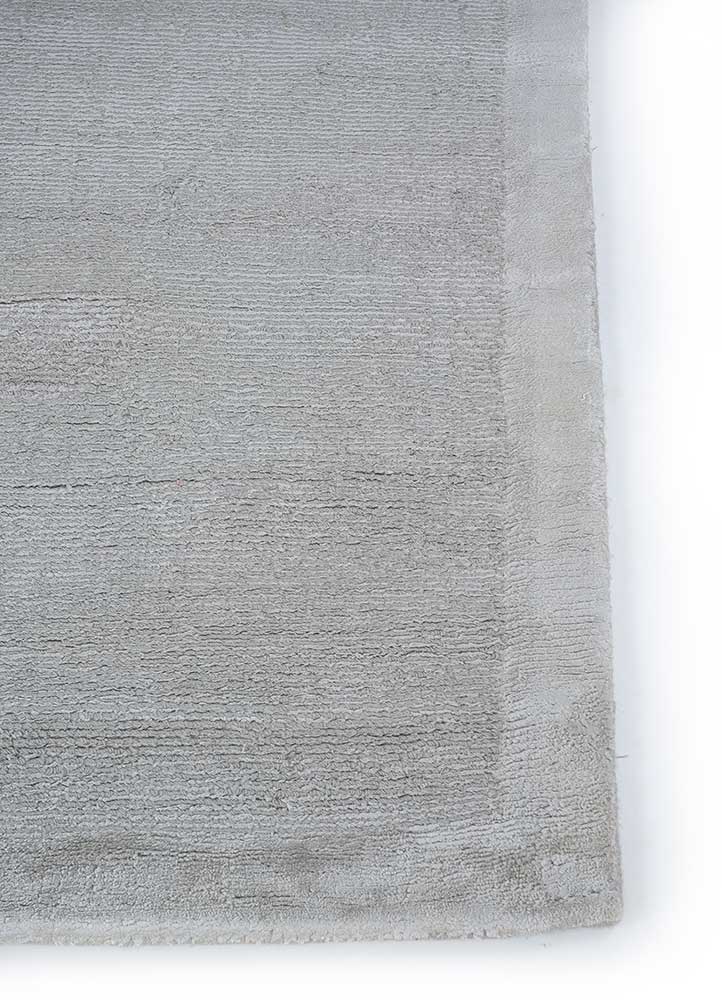 basis grey and black wool and viscose Hand Loom Rug - Corner