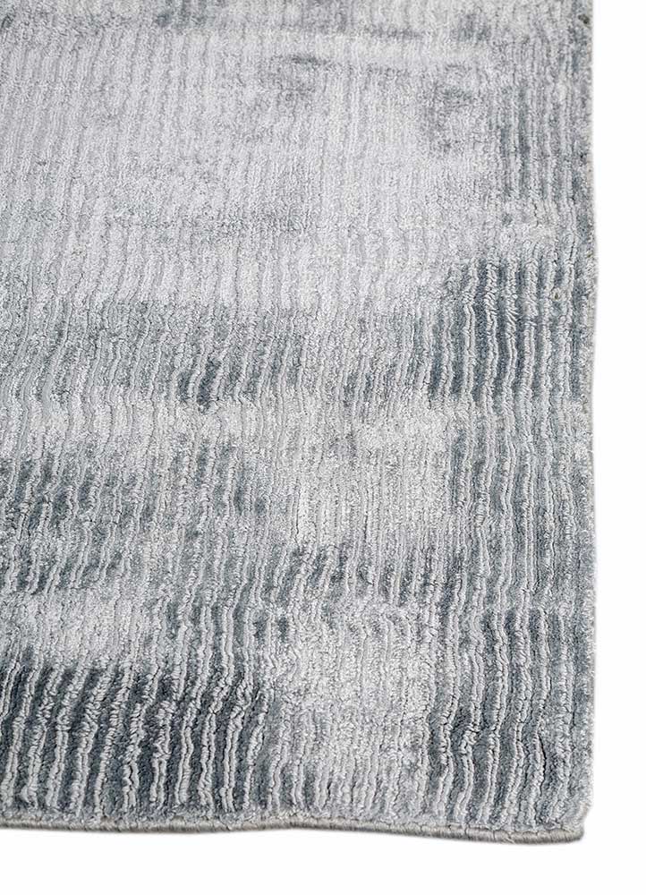 basis blue viscose Hand Loom Rug - Corner