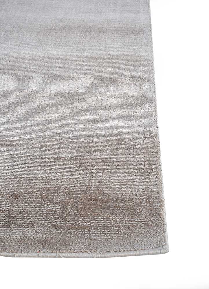 basis beige and brown viscose Hand Loom Rug - Corner