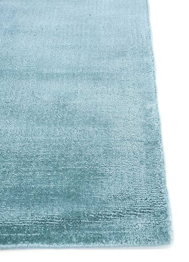 basis blue viscose Hand Loom Rug - Corner
