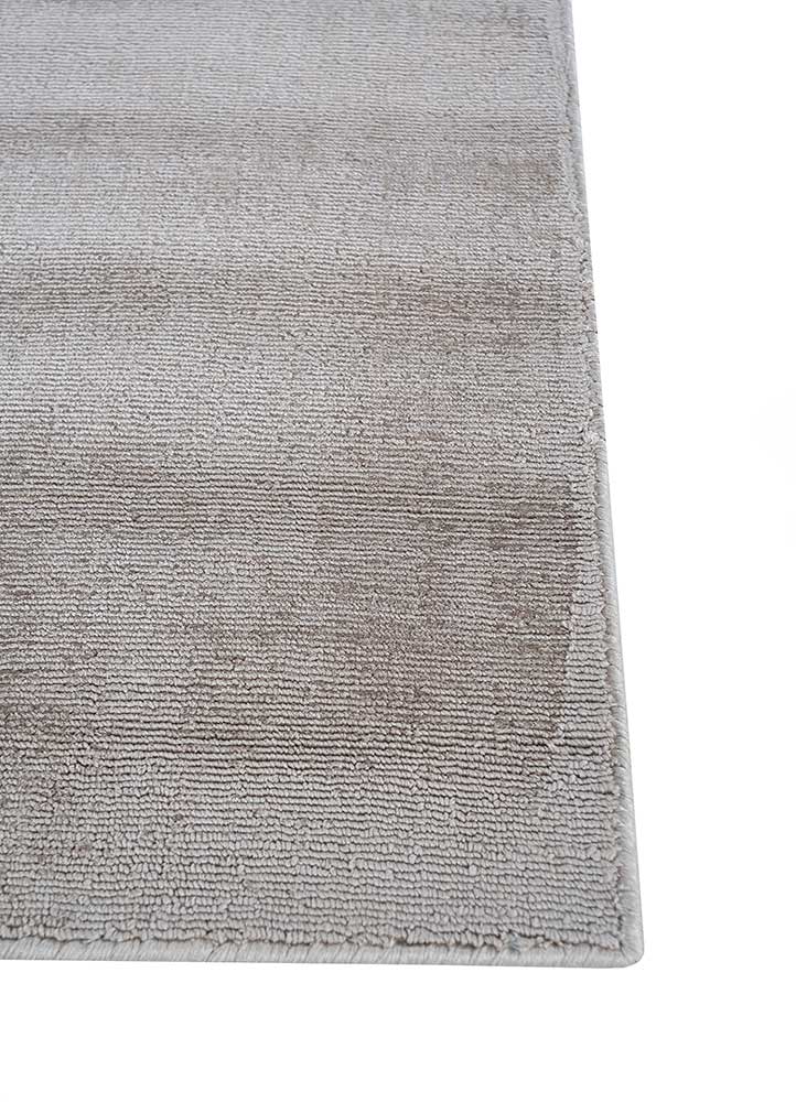 basis beige and brown viscose Hand Loom Rug - Corner