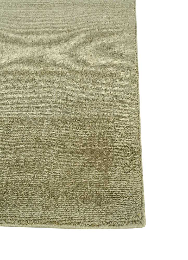 basis green viscose Hand Loom Rug - Corner