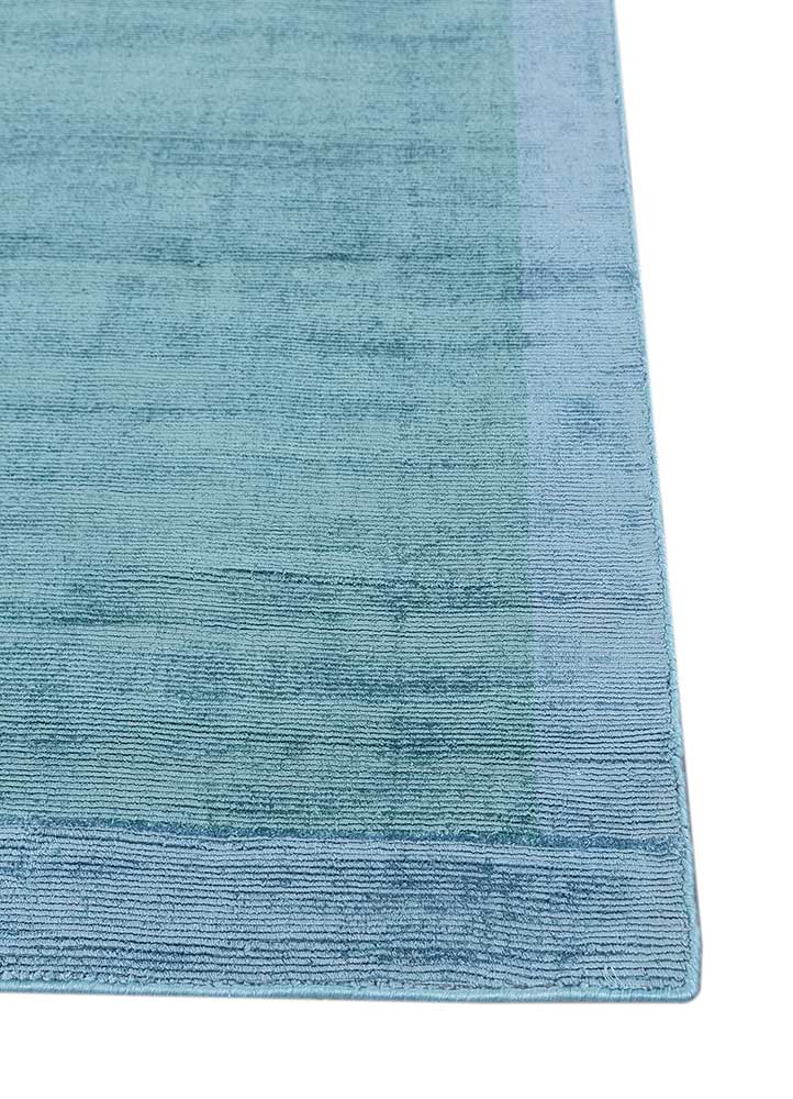 tesoro blue viscose Hand Loom Rug - Corner