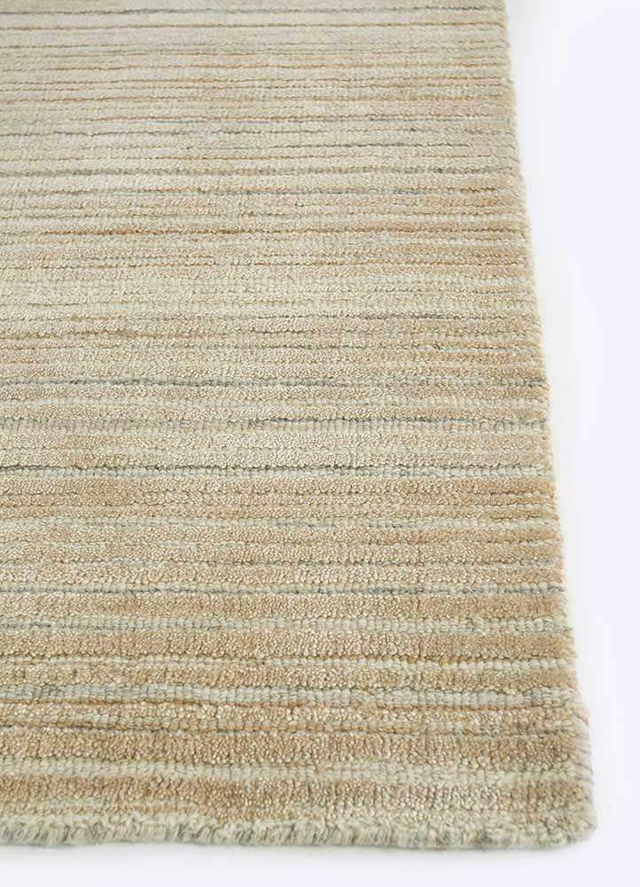 tesoro beige and brown wool and bamboo silk Hand Loom Rug - Corner