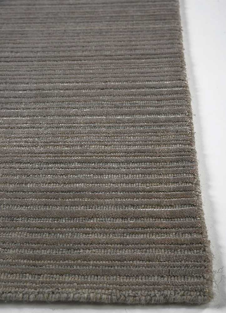 tesoro grey and black wool and bamboo silk Hand Loom Rug - Corner