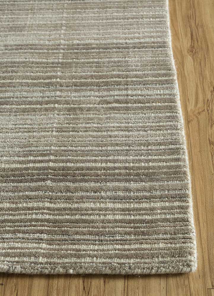 tesoro grey and black wool and bamboo silk Hand Loom Rug - Corner