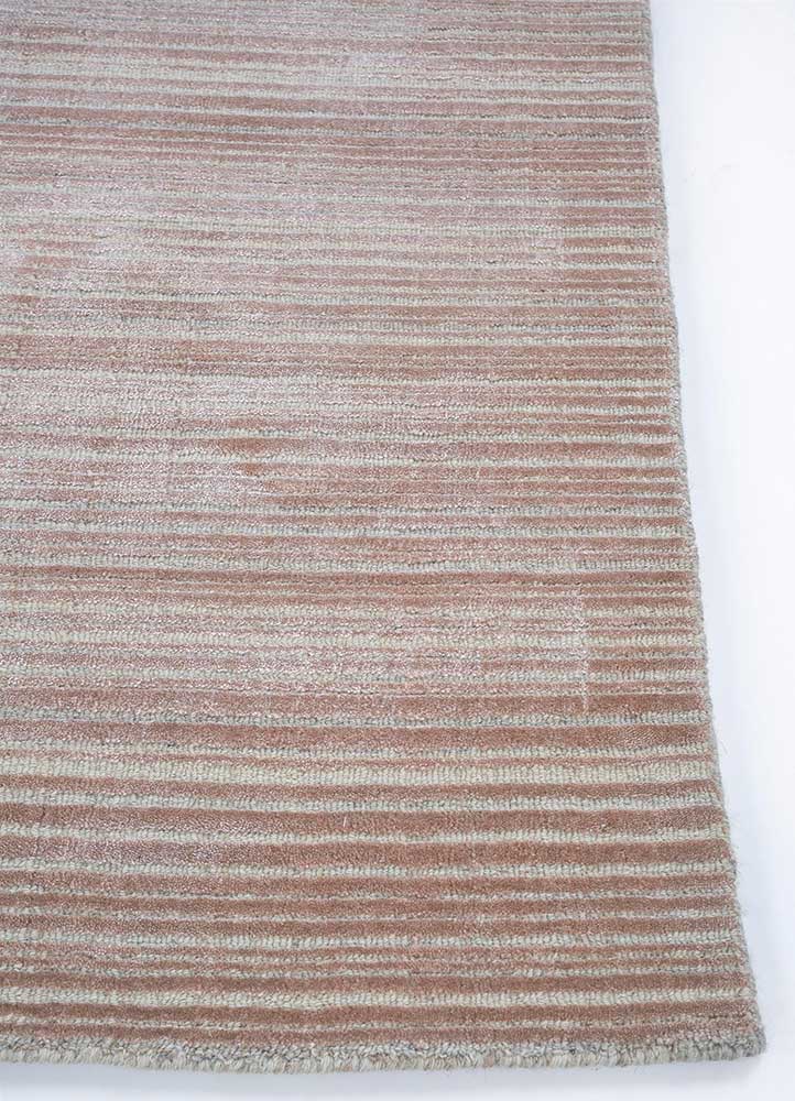 tesoro beige and brown wool and bamboo silk Hand Loom Rug - Corner