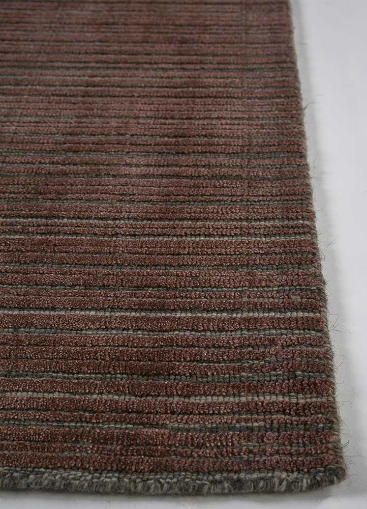 tesoro beige and brown wool and bamboo silk Hand Loom Rug - Corner