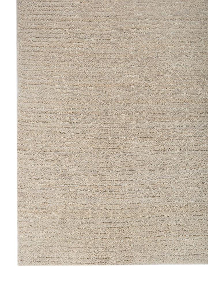 contour ivory wool Hand Loom Rug - Corner