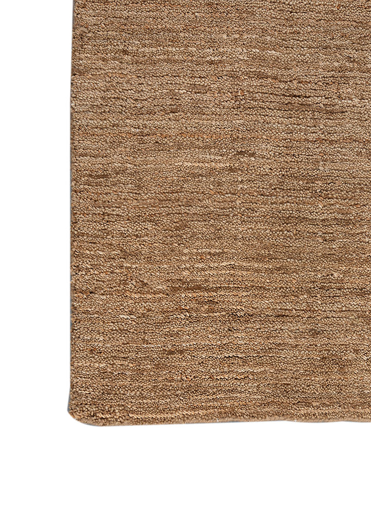 contour beige and brown wool Hand Loom Rug - Corner