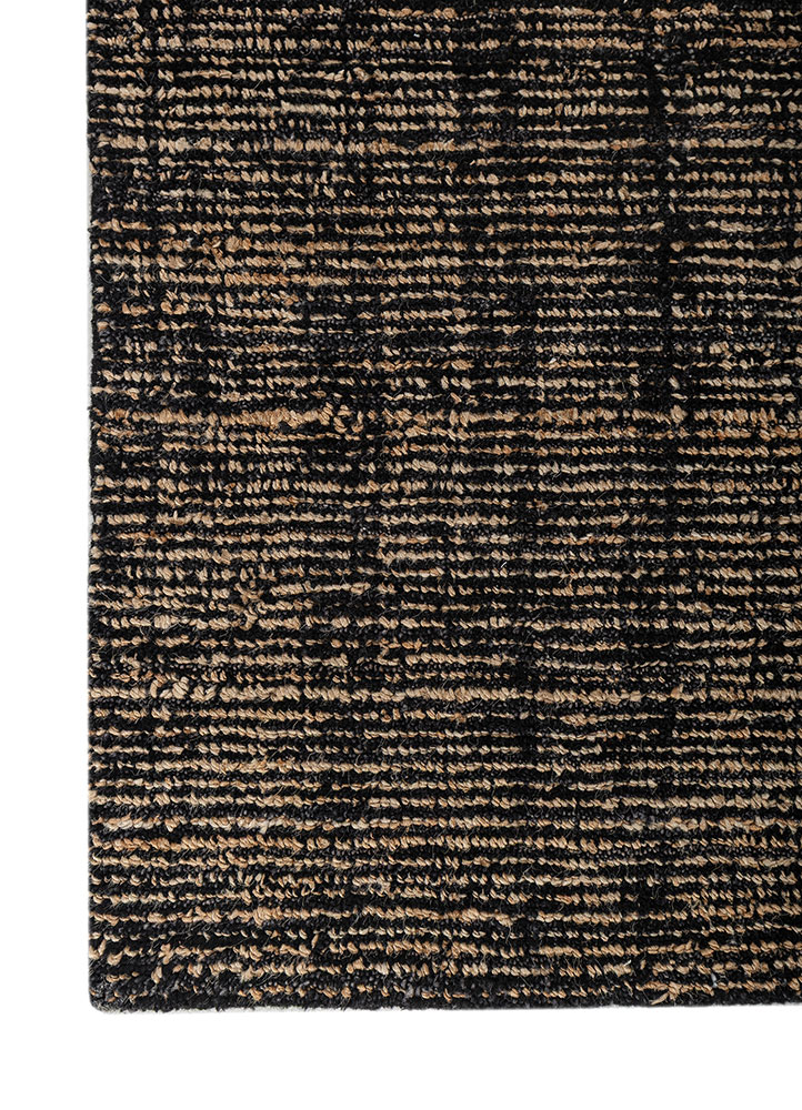 contour grey and black wool Hand Loom Rug - Corner