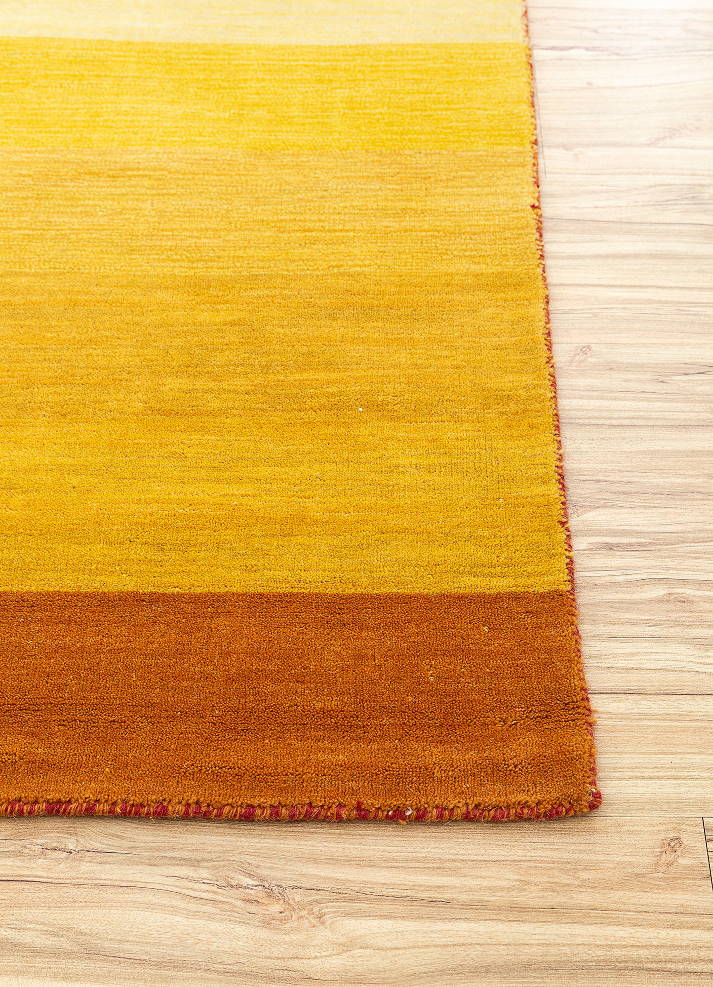 tesoro red and orange wool Hand Loom Rug - Corner