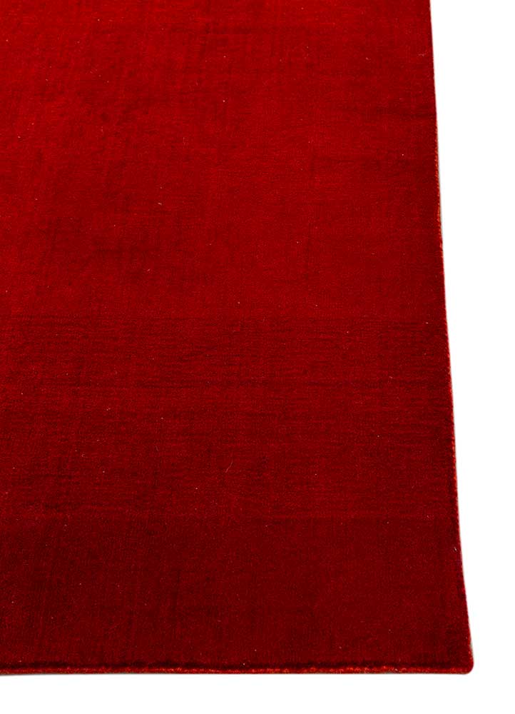 aprezo red and orange wool Hand Loom Rug - Corner