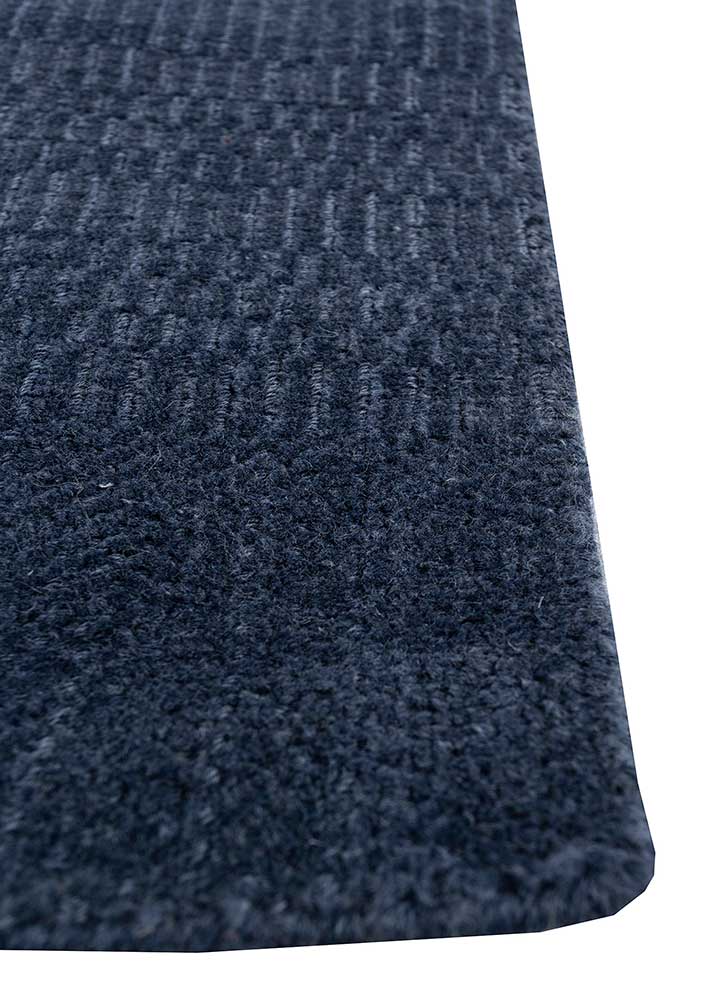 tesoro blue wool Hand Loom Rug - Corner