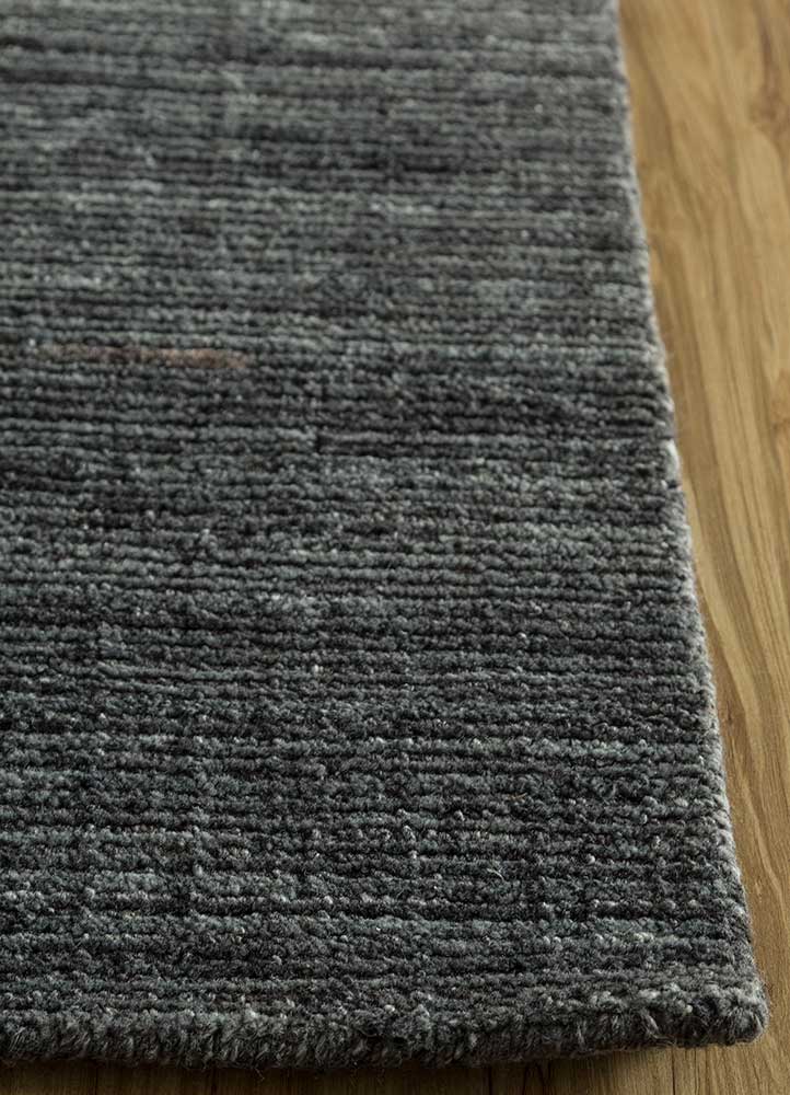 contour grey and black wool and viscose Hand Loom Rug - Corner contour grey and black wool and viscose Hand Loom Rug - Corner