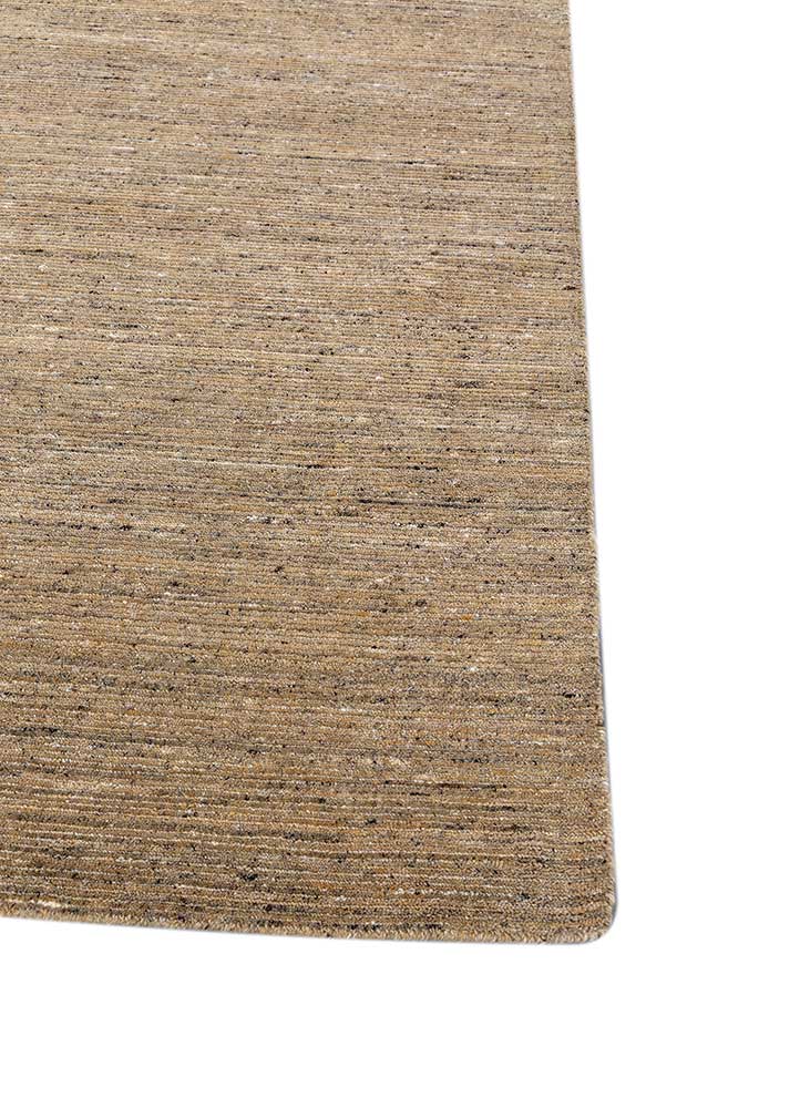 contour gold wool and viscose Hand Loom Rug - Corner