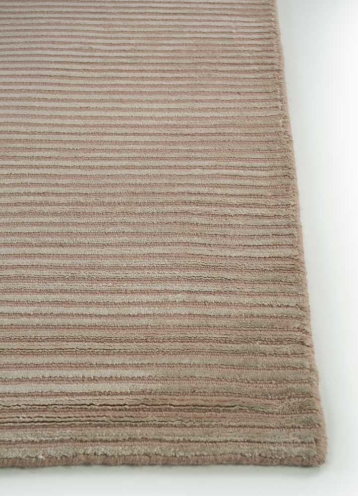 basis beige and brown wool and viscose Hand Loom Rug - Corner