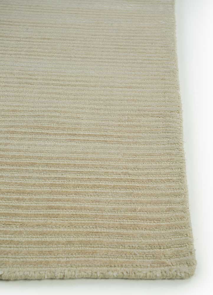 basis ivory wool and viscose Hand Loom Rug - Corner