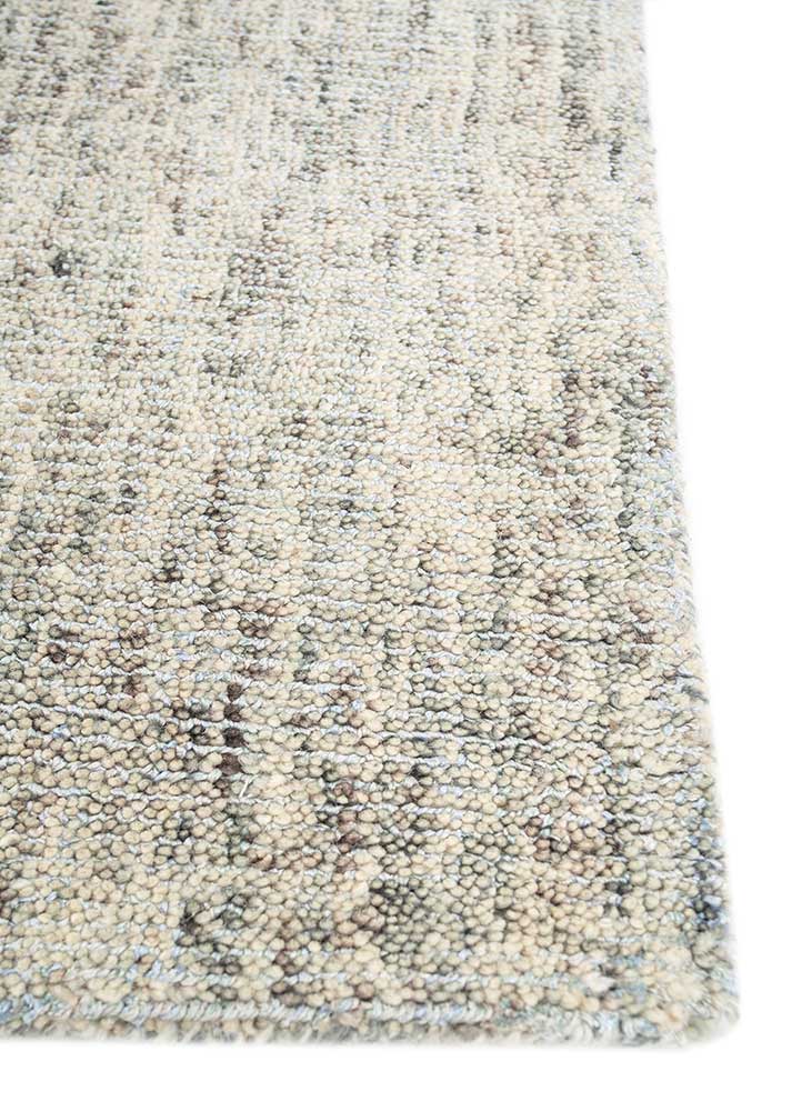 acar blue wool and viscose Hand Loom Rug - Corner