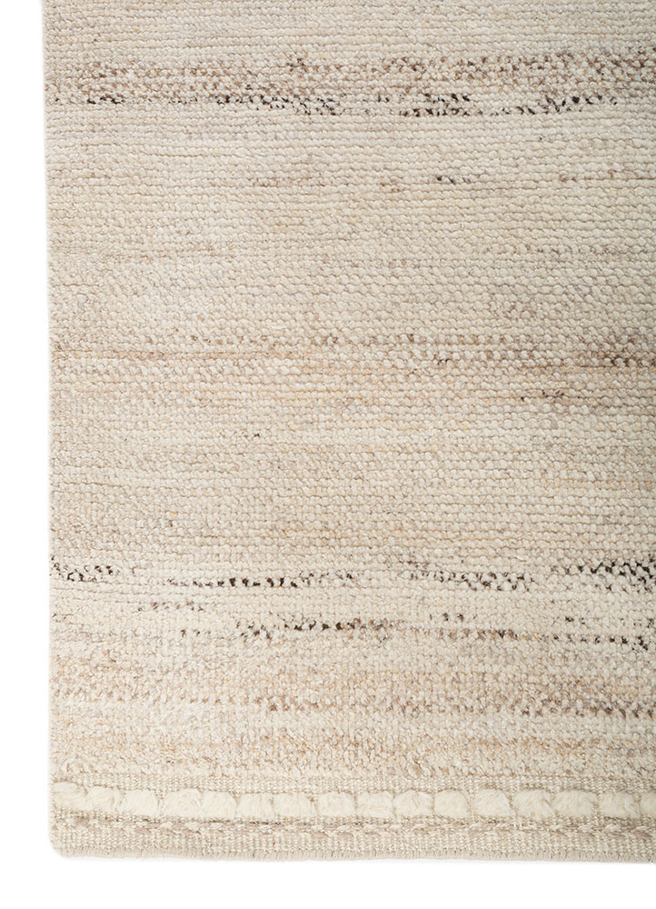 aprezo beige and brown afghan wool Hand Knotted Rug - Corner