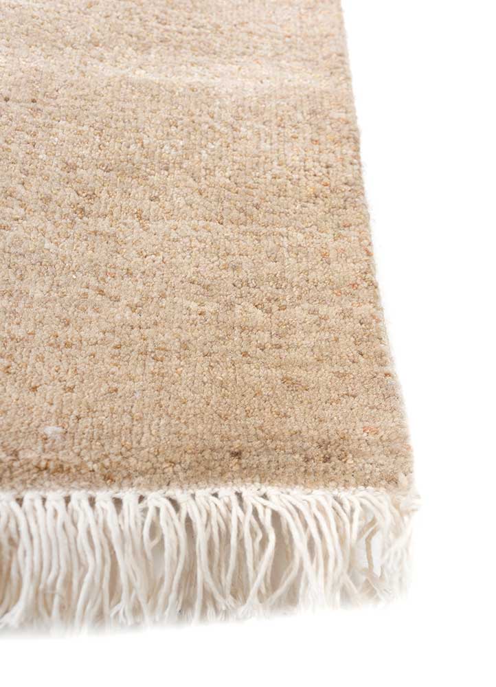 hidden by kavi beige and brown wool and silk Hand Knotted Rug - Corner