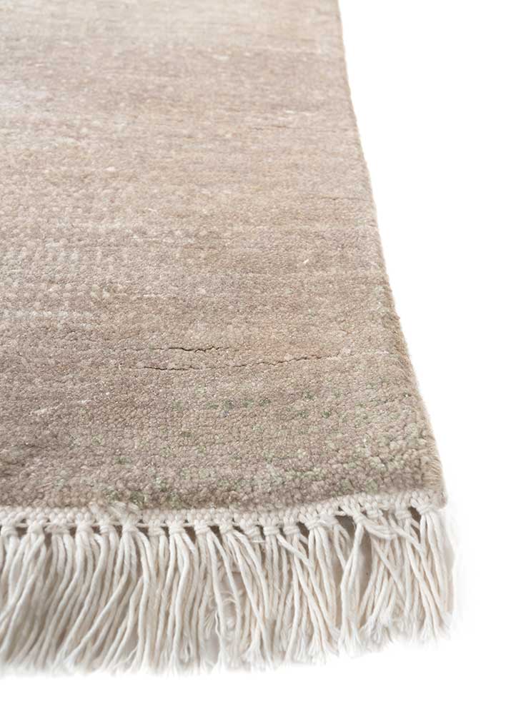 hidden by kavi ivory wool and silk Hand Knotted Rug - Corner