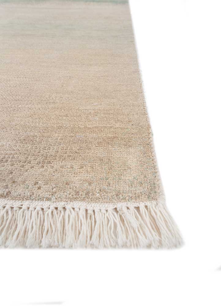 hidden by kavi ivory wool and silk Hand Knotted Rug - Corner