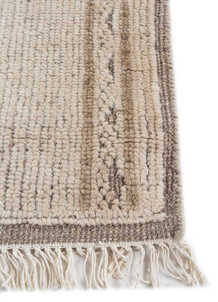 thyme ivory wool Hand Knotted Rug - Corner