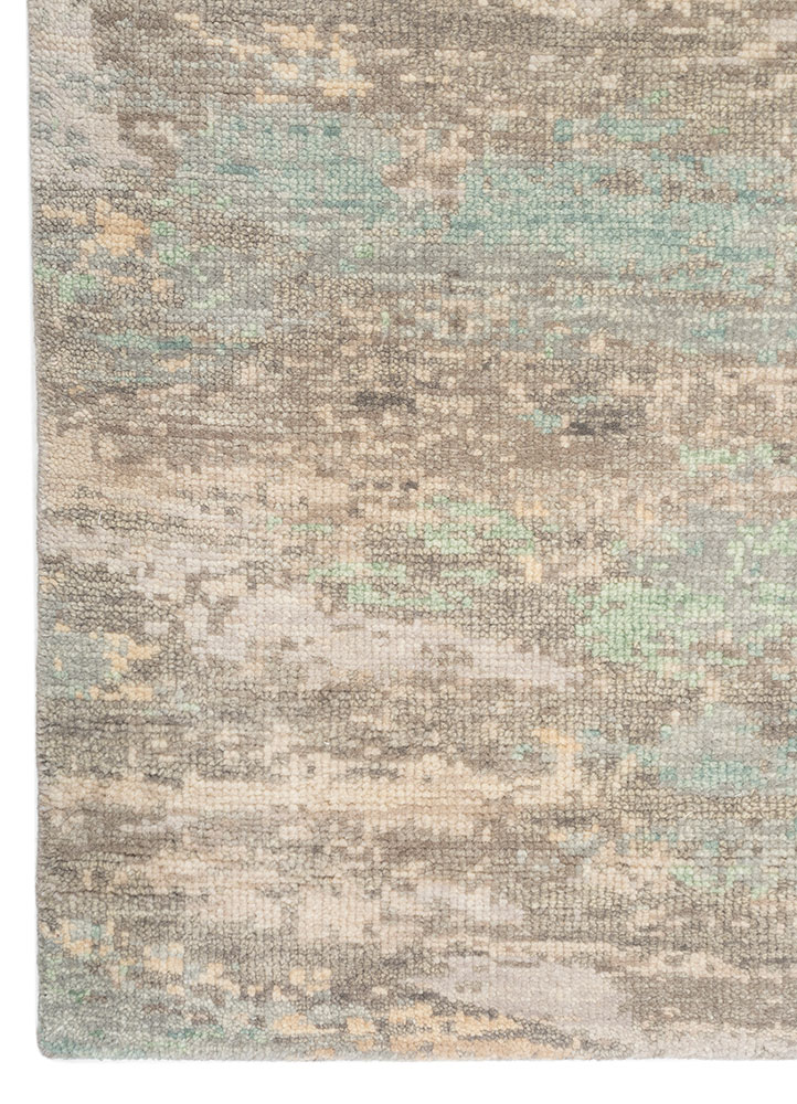 uvenuti grey and black wool Hand Knotted Rug - Corner