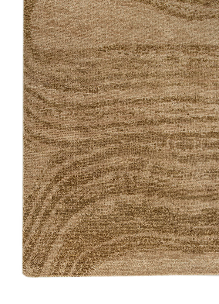 aprezo gold wool Hand Knotted Rug - Corner