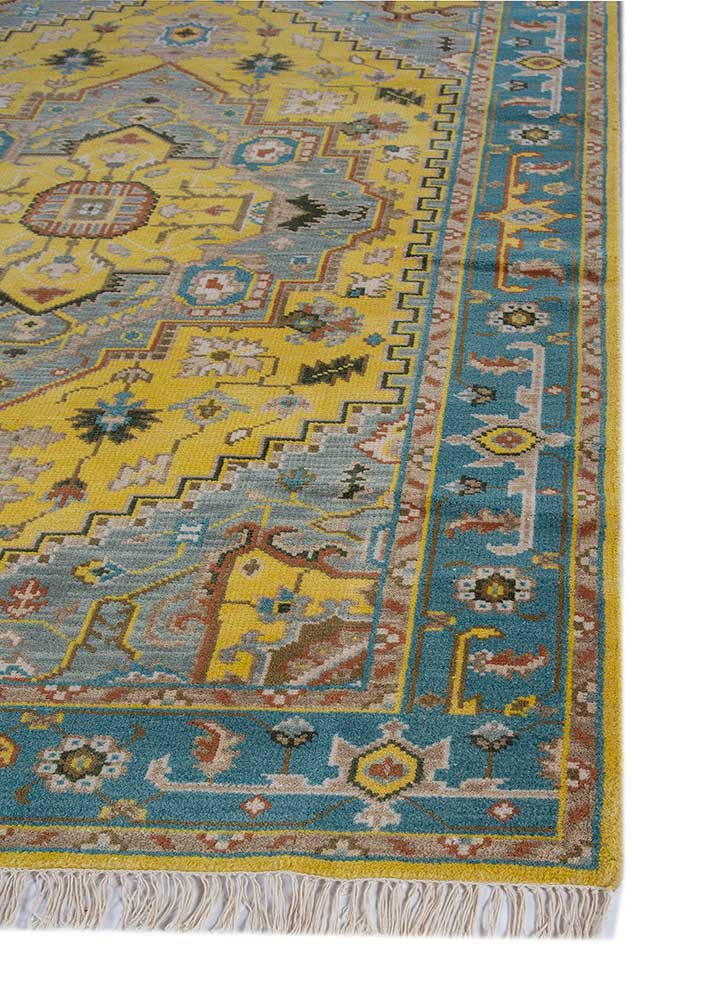 savana gold wool Hand Knotted Rug - Corner