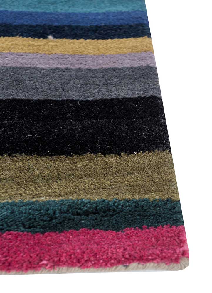 acar multi wool and viscose Hand Tufted Rug - Corner