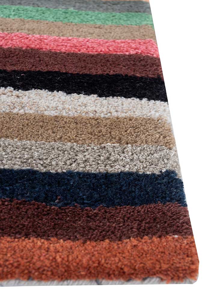 acar multi wool and viscose Hand Tufted Rug - Corner