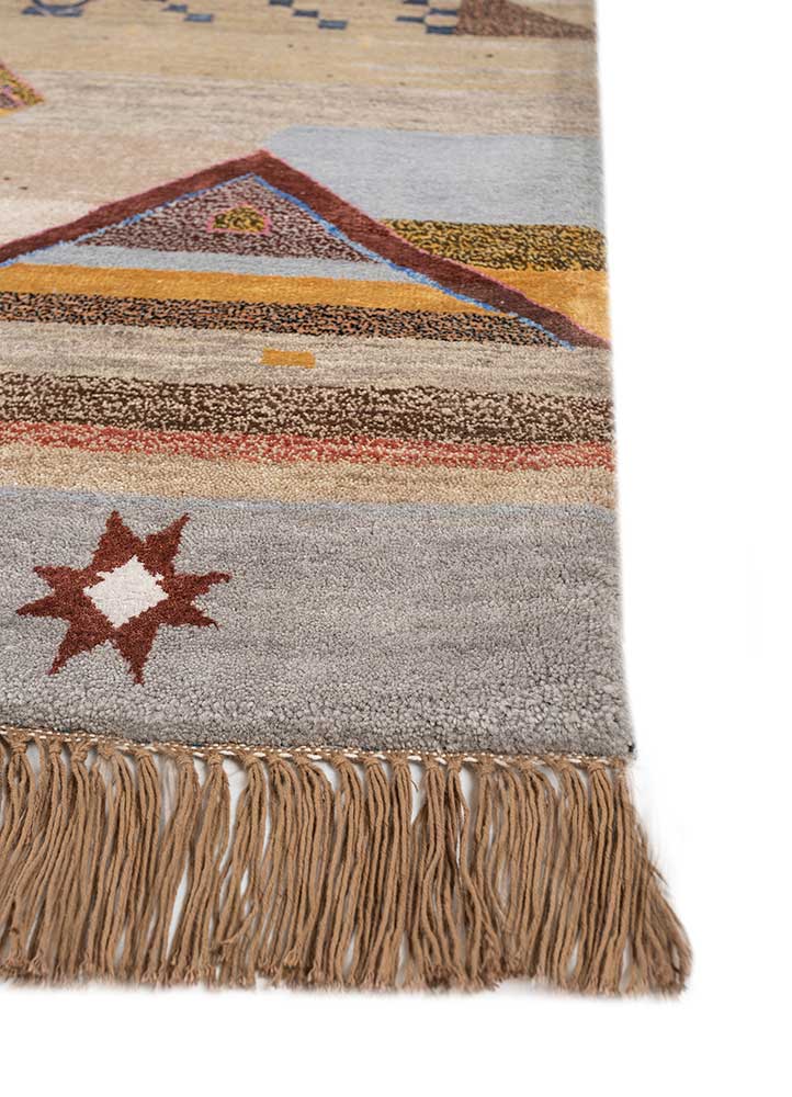 freedom manchaha beige and brown wool and bamboo silk Hand Knotted Rug - Corner