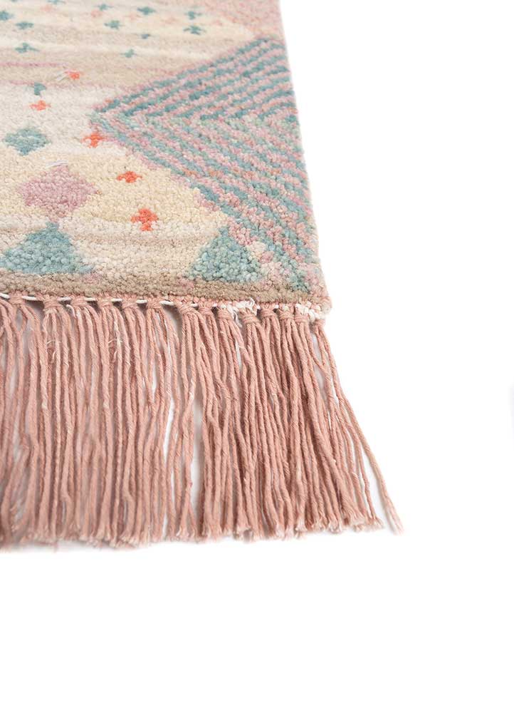 manchaha pink and purple wool and bamboo silk Hand Knotted Rug - Corner