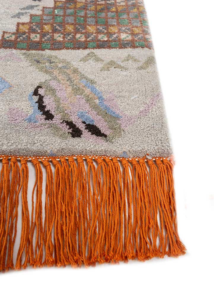 manchaha grey and black wool and bamboo silk Hand Knotted Rug - Corner manchaha grey and black wool and bamboo silk Hand Knotted Rug - Corner