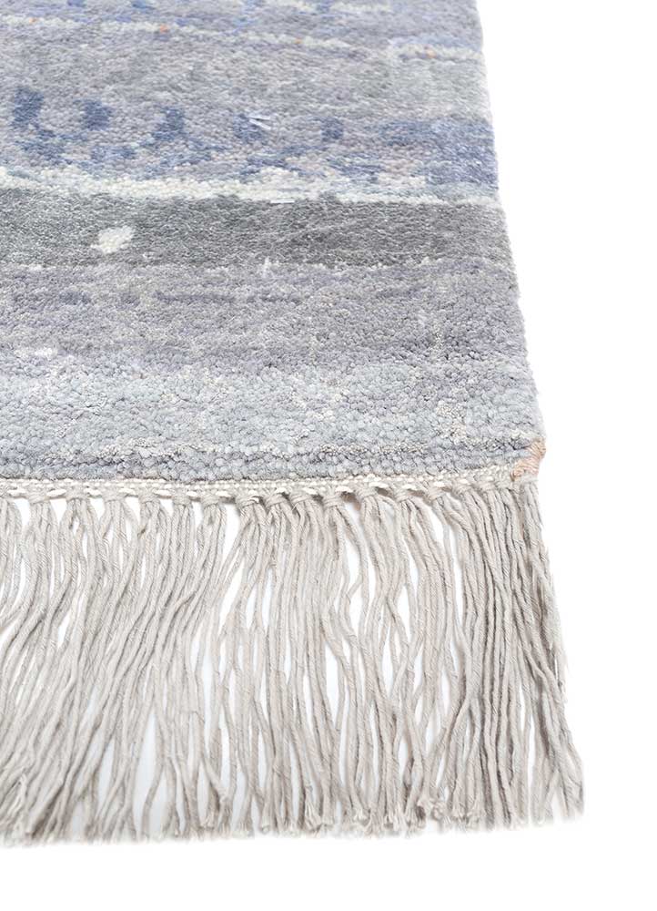manchaha blue wool and bamboo silk Hand Knotted Rug - Corner manchaha blue wool and bamboo silk Hand Knotted Rug - Corner