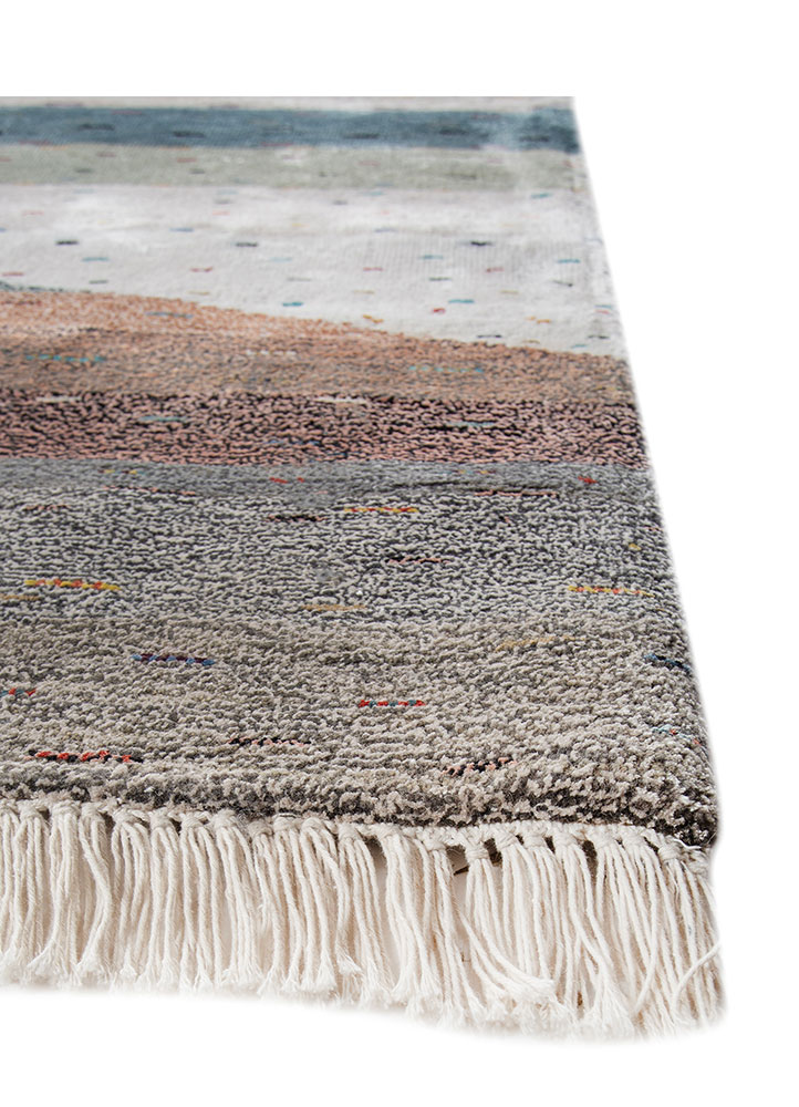 freedom manchaha ivory wool and bamboo silk Hand Knotted Rug - Corner