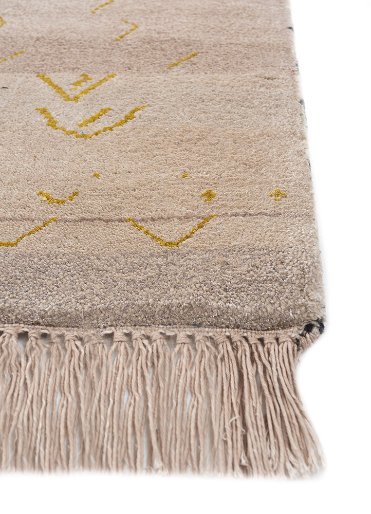 freedom manchaha ivory wool and bamboo silk Hand Knotted Rug - Corner
