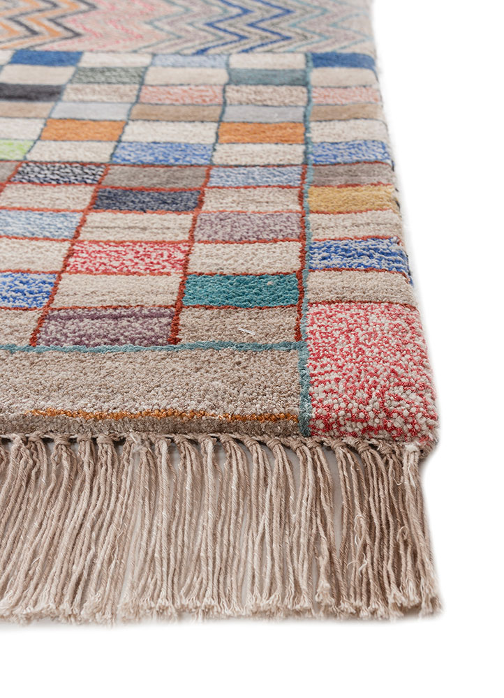 freedom manchaha ivory wool and bamboo silk Hand Knotted Rug - Corner