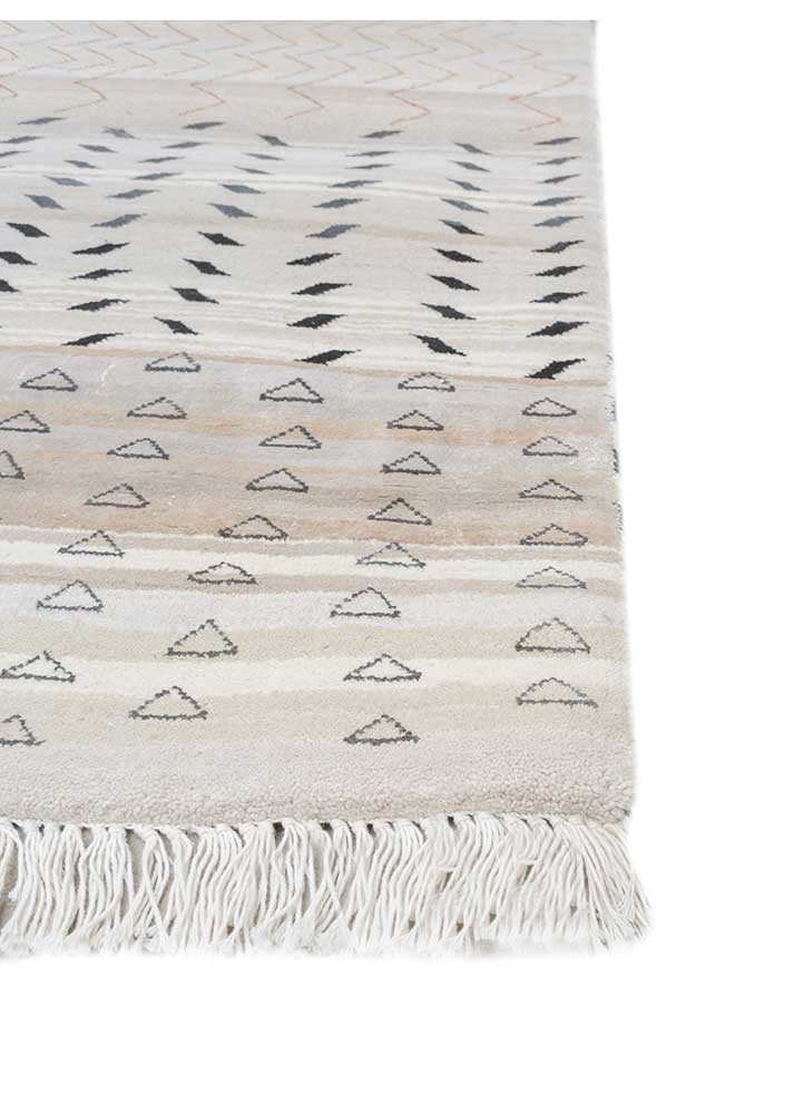 freedom manchaha ivory wool and bamboo silk Hand Knotted Rug - Corner