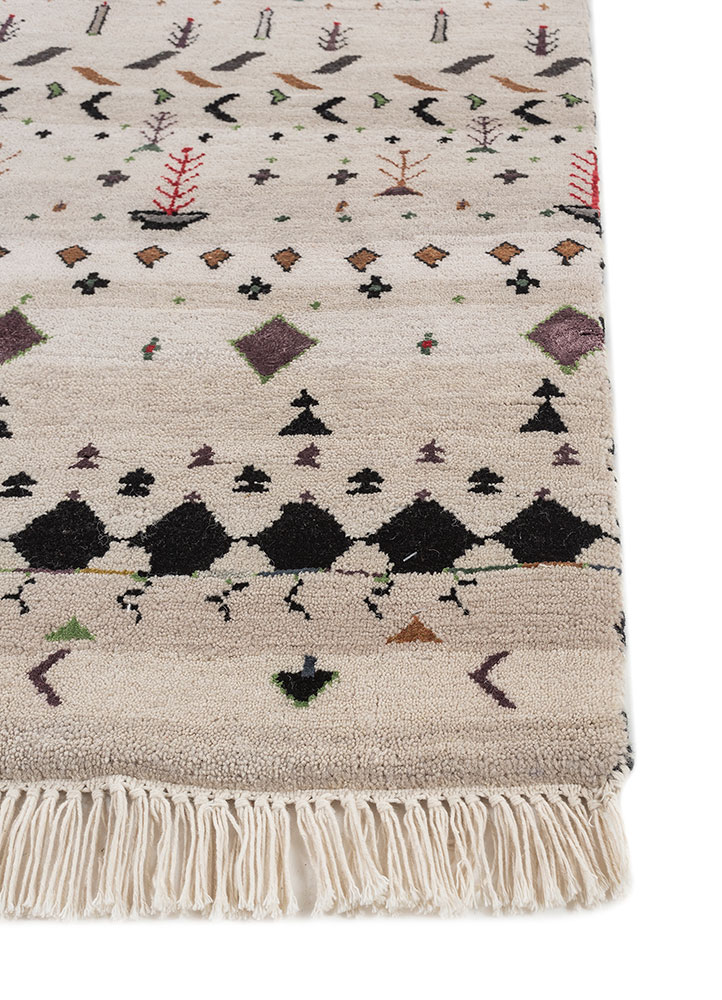 freedom manchaha ivory wool and bamboo silk Hand Knotted Rug - Corner