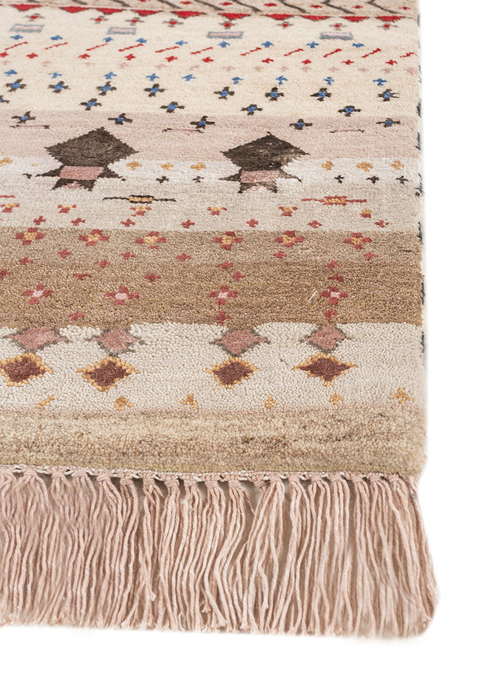 freedom manchaha red and orange wool and bamboo silk Hand Knotted Rug - Corner