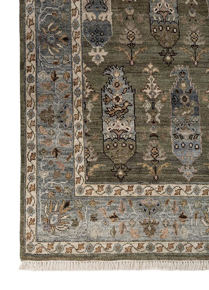 savana green wool Hand Knotted Rug - Corner savana green wool Hand Knotted Rug - Corner